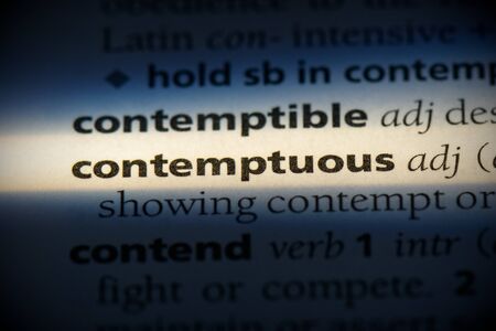 contemptous word in a dictionary. contemptous concept, definition.の写真素材