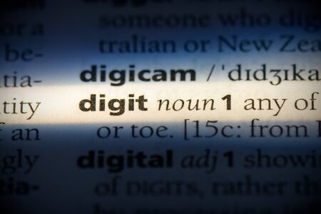 digit word in a dictionary. digit concept, definition.の写真素材