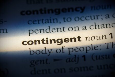 contingent word in a dictionary. contingent concept, definition.の写真素材