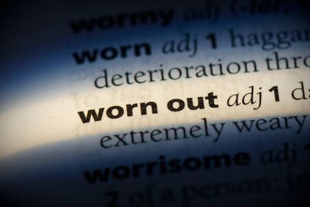 worn out word in a dictionary. worn out concept, definition.の写真素材