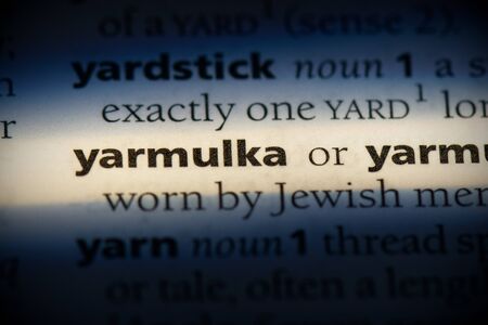 yarmulka word in a dictionary. yarmulka concept, definition.の写真素材