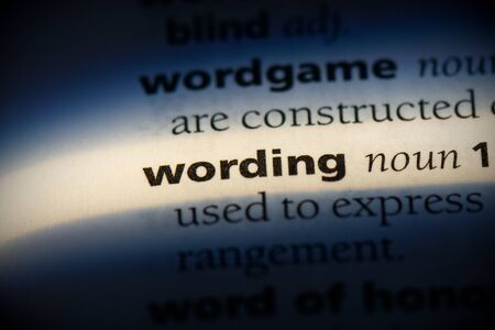 wording word in a dictionary. wording concept, definition.の写真素材