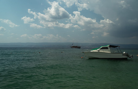 View of the Adriatic Sea in Croatia before the storm