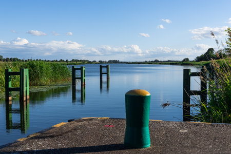 View from the Michalowo lock on the Nogat riverの写真素材
