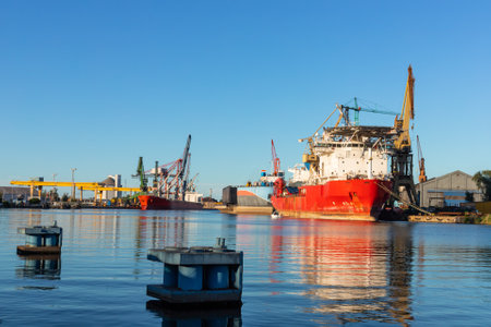 View of the port in Gdanskの写真素材