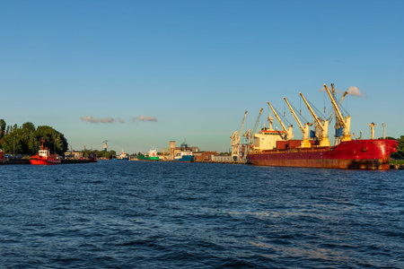 View of the port in Gdanskの写真素材