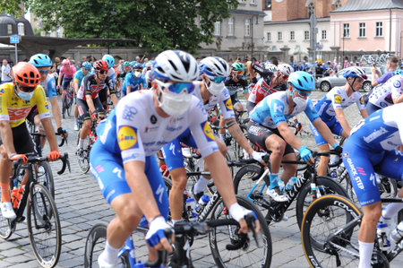 Opole, Poland - 06/08/2020: 77. Tour de Pologne - Tour of Poland - the biggest Polish road bicycle...