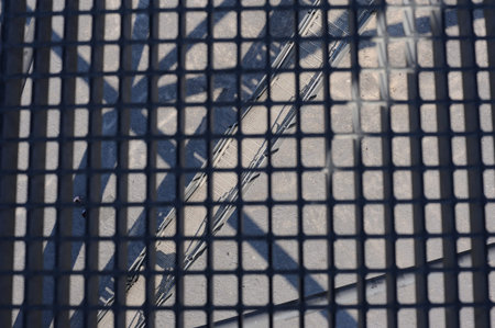 Steel technological construction of Tetraeder in Bottrop, Germany, basing on tetrahedron structure, an example of futuristic architecture and artの写真素材