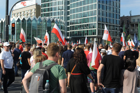 Warsaw, mazowieckie / Poland - August 1, 2022: Celebrating 78th anniversary of the beginning of...