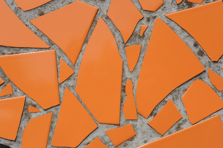 Orange ceramic tiles on the floor. Abstract background and texture for design.
