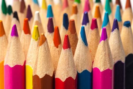 Colored pencils uprightの写真素材