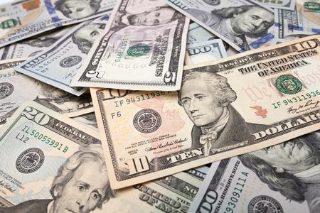 dollars banknotesの写真素材