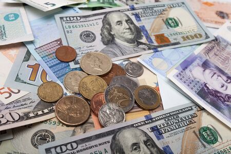 banknotes of various denominationsの写真素材