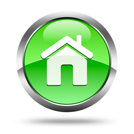 Shiny icon on a white background houseの写真素材