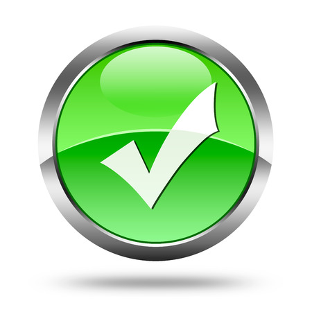 Shiny icon on a white checkmarkの写真素材