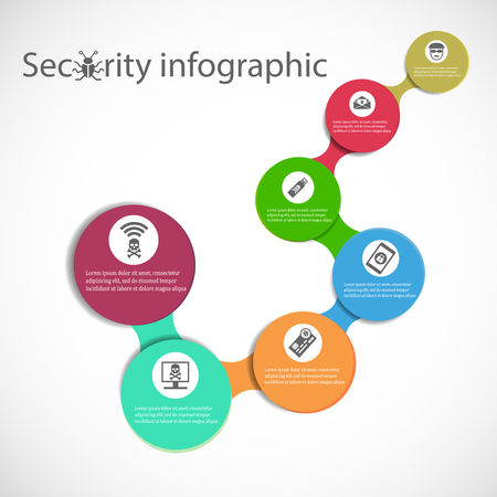circle flow security chart bannerのイラスト素材