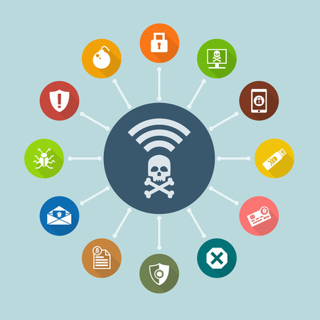 Infographic security diagram chart  template  with iconsのイラスト素材