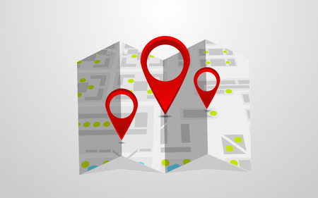 Vector map infographic template with Pin Pointersのイラスト素材