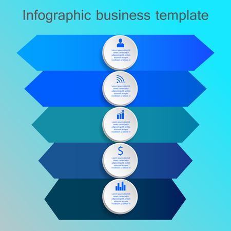 Infographic business template, infographic banner with iconsのイラスト素材