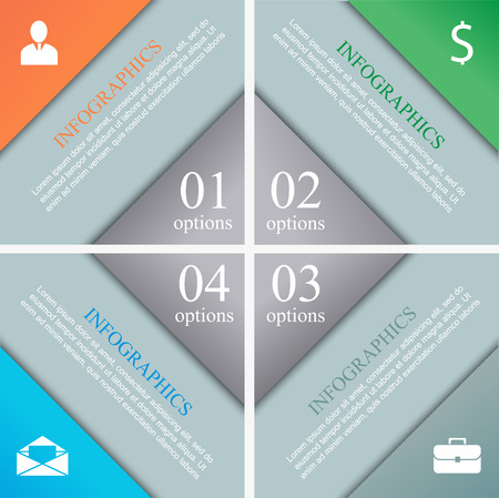 Infographic design template. Business concept with 4 options, parts, steps or processes. Can be used for workflow layout, diagram, number options, web design.のイラスト素材