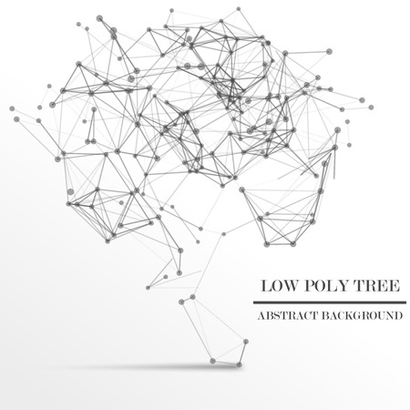 Low poly style tree background. Abstract white bright technology vector texture. Polygonal vector backgroundのイラスト素材