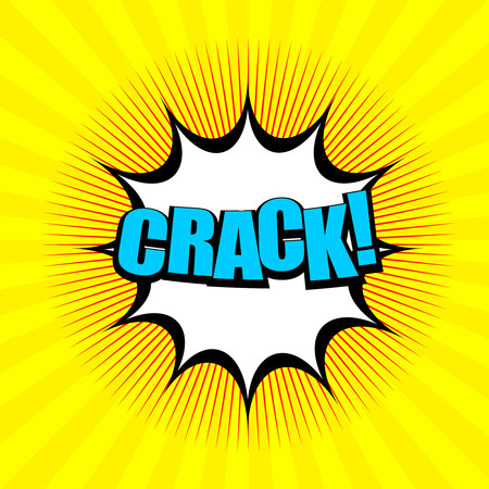 Comic book bright template with blue Crackのイラスト素材