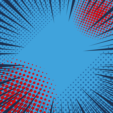 Comic book with rays and colorful halftone effectsのイラスト素材