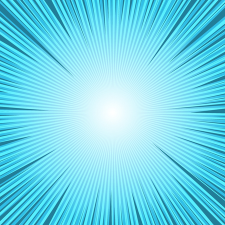 Comic book blue bright vivid template with rays and radial humor effects Vector illustrationのイラスト素材