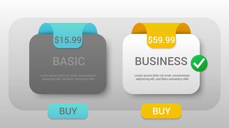 Subscription plan choice web templateのイラスト素材