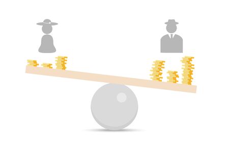Gender inequality flat conceptのイラスト素材