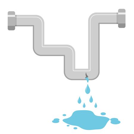 Flat leaking pipe conceptのイラスト素材