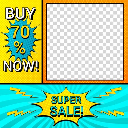 Comics style sale compositionのイラスト素材