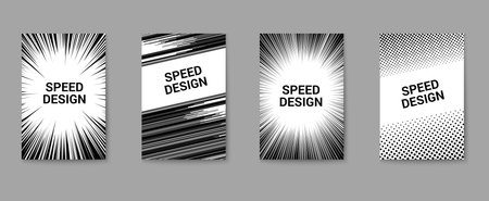 Dynamic and speed design monochrome postersのイラスト素材