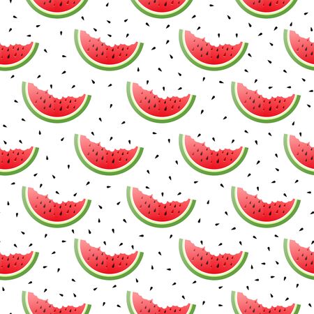Watermelon pieces seamless patternのイラスト素材