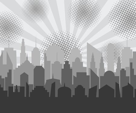 Gray city comic conceptのイラスト素材