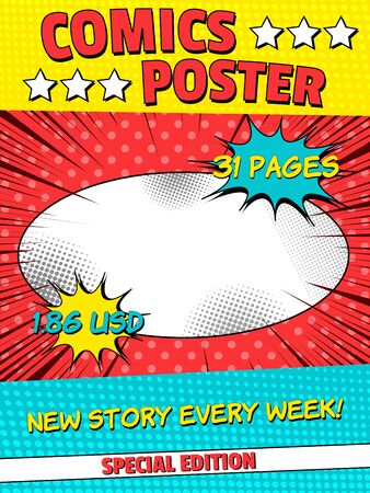 Comics colorful original posterのイラスト素材