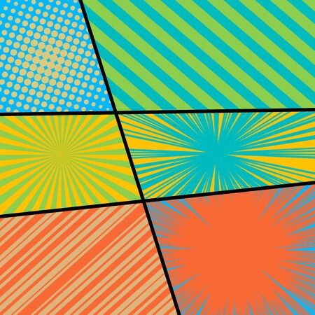 Comic book page colorful compositionのイラスト素材