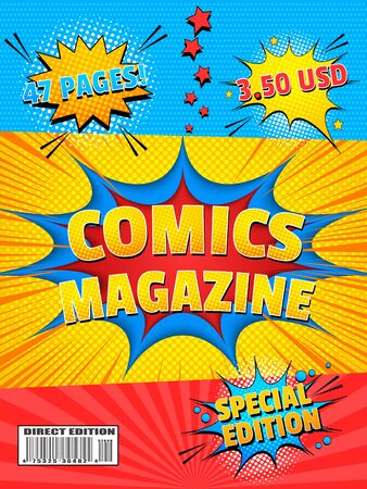 Comics magazine bright coverのイラスト素材