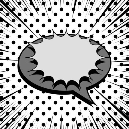 Comic burst monochrome concept with blank speech bubbles black speed rays and dotted effects. Vector illustrationのイラスト素材