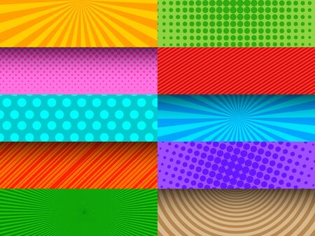 Comic colorful banners compositionのイラスト素材