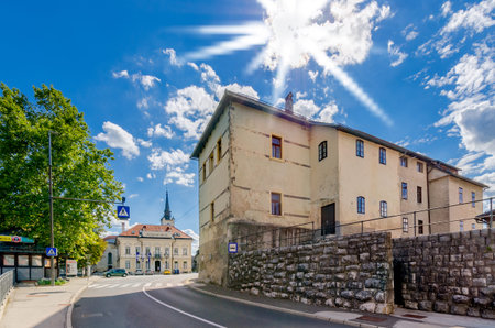 Crnomelj, Bela Krajina, Slovenia - August 18, 2017: Stanicev castle - town hall.のeditorial素材