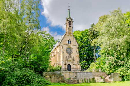 Vrchlabi, Hradec Kralove province, Czech Republic - August 5, 2017:  Burial chapel of ÄernÃ­n-Morzin family.のeditorial素材