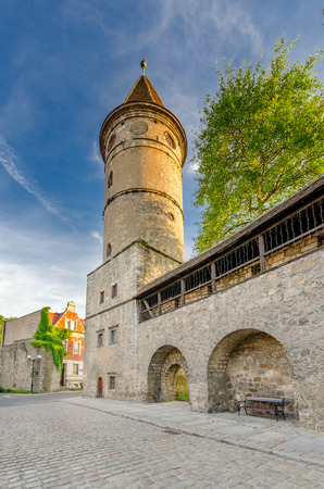 Lwowek Slaski (Lowenberg in Schlesien), Lower Silesia province, Poland - May 20, 2016. Tower of the Luban gate (13th cent.).のeditorial素材
