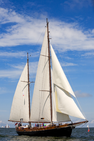 Gdynia, pomeranian province / Poland - July 5, 2009: Ketch 'Meybe'. Bay of Gdansk.のeditorial素材