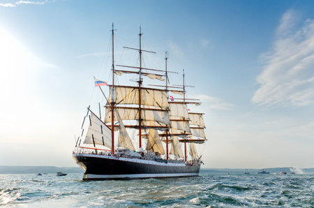 Gdynia, pomeranian province / Poland - September 4, 2011: Barque SEDOV. Bay of Gdansk.