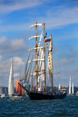 Gdynia, pomeranian province / Poland - July 5, 2009: Barquentine 'Kaliakra'. Bay of Gdansk.のeditorial素材