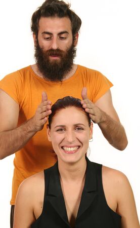 portrait of man and womanの写真素材