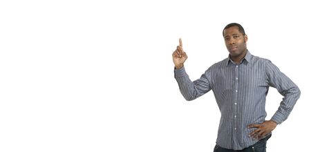 african man on white backgroundの写真素材