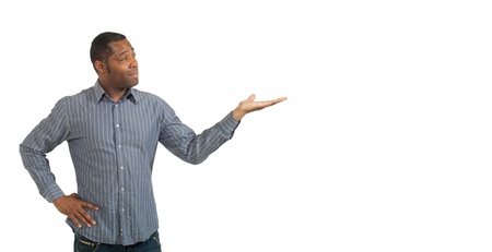 african man on white backgroundの写真素材