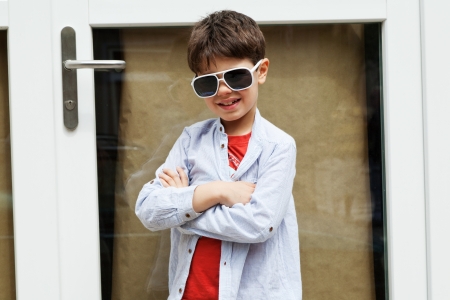 portrait boy in exteriorの写真素材